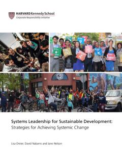 Systems Leadership - Harvard Kennedy School