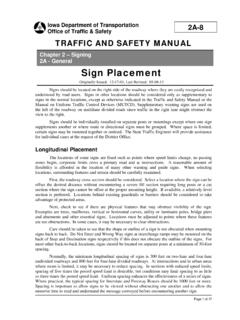 Chapter 2A-8 - Sign Placement - Iowa Department of ...