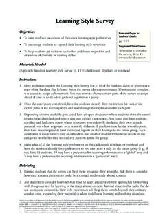 Learning Style Survey - University of Minnesota