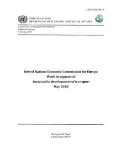 United Nations Economic Commission for Europe Work in ...