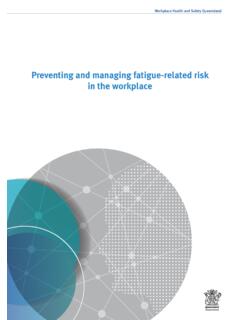 Preventing and managing fatigue-related risk in the workplace