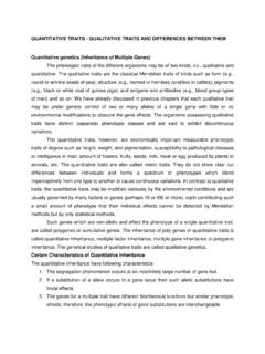 QUANTITATIVE TRAITS - QUALITATIVE TRAITS AND …