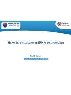 How to measure miRNA expression - University of …