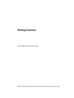 Writing Economics - Harvard University