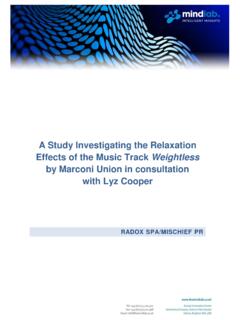 A Study Investigating the Relaxation Effects of the Music ...