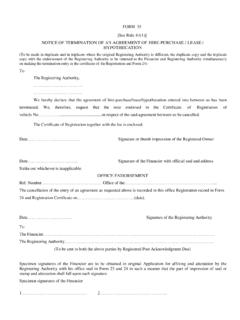 FORM 35 NOTICE OF TERM IN ATION OF A N …