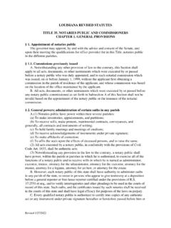 LOUISIANA REVISED STATUTES TITLE 35. NOTARIES PUBLIC …