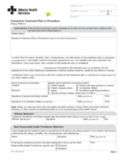 Consent to Treatment Plan or Procedure