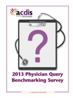 2013 Physician Query Benchmarking Survey - HCPro