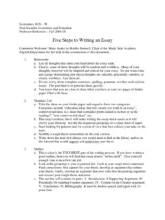 Five Steps to Writing an Essay - University of Pittsburgh