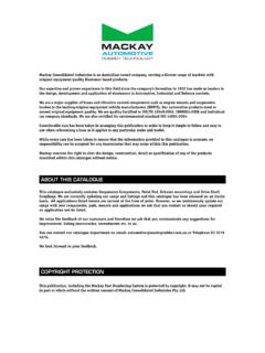 ABOUT THIS CATALOGUE - Mackay Rubber