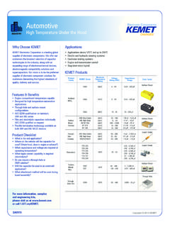 Automotive Electronic Components - KEMET