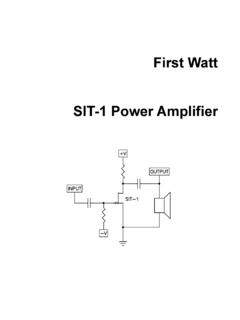 First Watt SIT-1 Power Amplifier