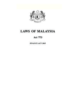 LAWS OF MALAYSIA - Federal Government Gazette
