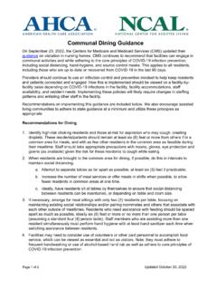 Communal Dining Guidance - AHCA/NCAL