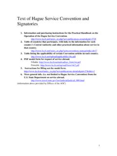 Text of Hague Service Convention and Signatories