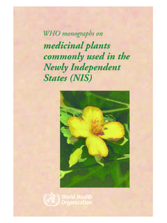 WHO monographs on medicinal plants commonly …