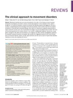 The clinical approach to movement disorders