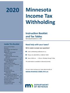 2020 Minnesota Income Tax - Minnesota Department of …