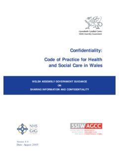 Confidentiality: Code of Practice for Health and …