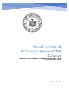 Annual Professional Performance Review (APPR) Guidance