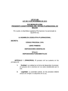 LEY 0439 nuevo codigo procesal civil