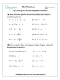 Equation of Parallel or Perpendicular Lines