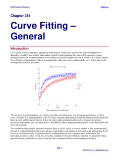 Curve Fitting – General - Statistical Software
