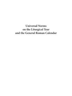 Universal Norms on the Liturgical Year and the …