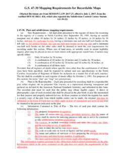 G.S. 47-30 Mapping Requirements for Recordable …