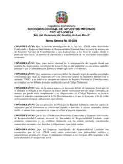 Rep&#250;blica Dominicana DIRECCION GENERAL DE …