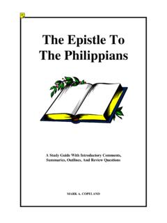 The Epistle To The Philippians - Bible Study Guide