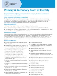 Primary and Secondary Proof of Identity