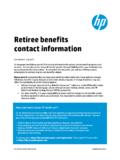 Retiree benefits contact information - hp.com
