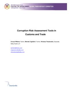Corruption Risk Assessment Tools in Customs and Trade