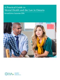 A Practical Guide to Mental Health and the Law in Ontario