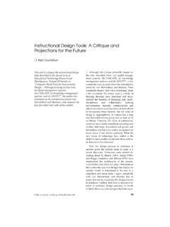 Instructional Design Tools: A Critique and …