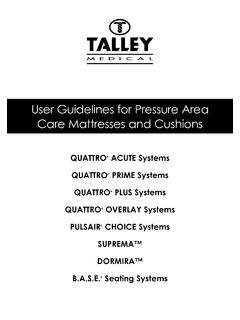User Guidelines for Pressure Area Care Mattresses and …