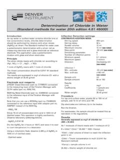 Determination of Chloride in Water - denver instrument