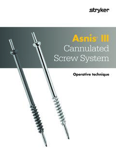 Asnis III Cannulated Screw System