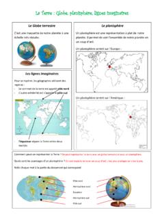 La Terre : Globe, planisph&#232;re, lignes imaginaires