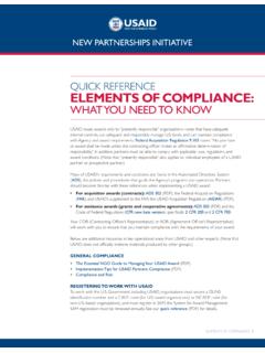QUICK REFERENCE ELEMENTS OF COMPLIANCE: WHAT YOU …