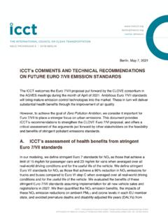 ICCT’s COMMENTS AND TECHNICAL RECOMMENDATIONS …