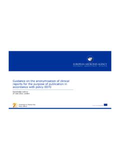 Guidance on the anonymisation of clinical reports for the ...