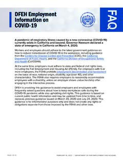 DFEH Employment Information on COVID-19
