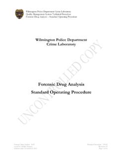Forensic Drug Analysis Standard Operating Procedure