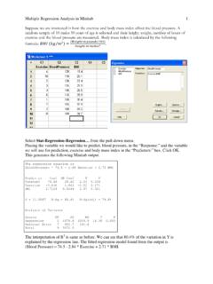 Multiple Regression Analysis in Minitab - The Center for ...