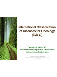 International Classification of Diseases for Oncology (ICD-O)