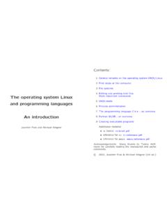 The operating system Linux and programming languages …