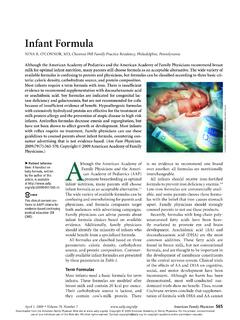 Infant Formula - American Academy of Family Physicians